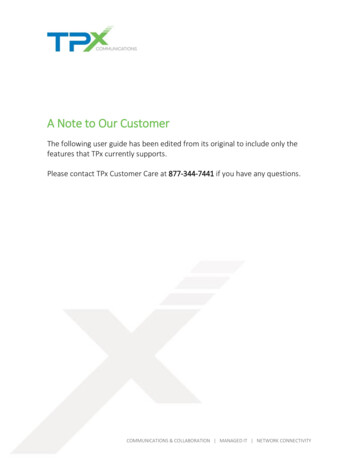 A Note To Our Customer - TPx