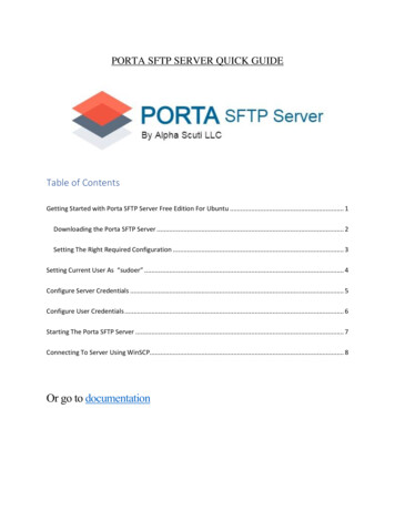 PORTA SFTP SERVER QUICK GUIDE - Alpha Scuti