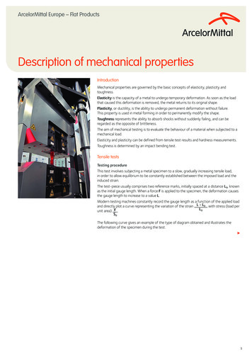 Description Of Mechanical Properties - ArcelorMittal