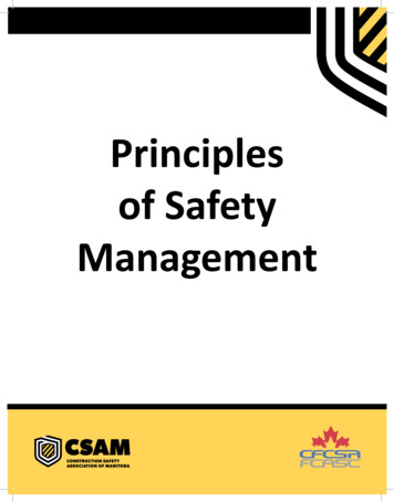 Principles Of Safety Management - Construction Safety