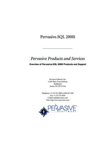 Pervasive Products And Services - Novell