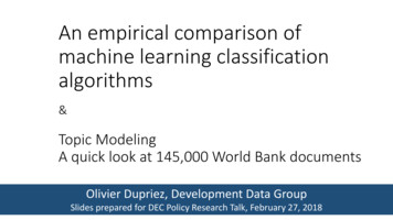 An Empirical Comparison Of Machine Learning Classification . - World Bank