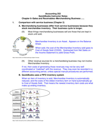 Accounting 252 QuickBooks Instructor Notes Chapter 6 Sales And .
