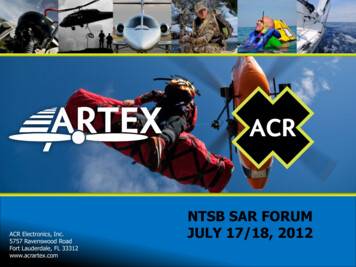 Ntsb Sar Forum July 17/18, 2012