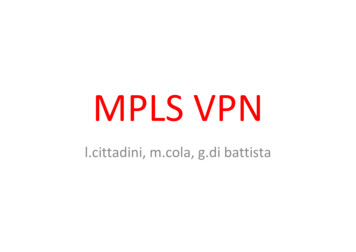 MPLS VPN - Roma Tre University