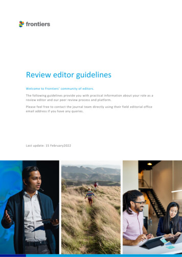 Review Editor Guidelines - Frontiers