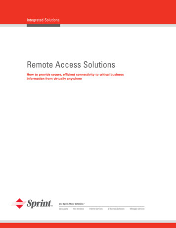 Remote Access Solutions - Sprint
