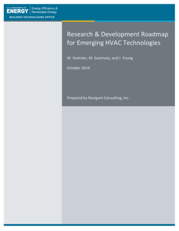 Research And Development Roadmap For Emerging HVAC Technologies - Energy