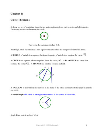 Chapter 11 Circle Theorems - Hanlonmath