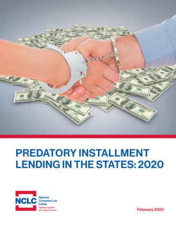 Predatory Installment Lending In The States 2020