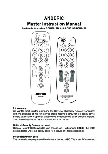 ANDERIC Master Instruction Manual