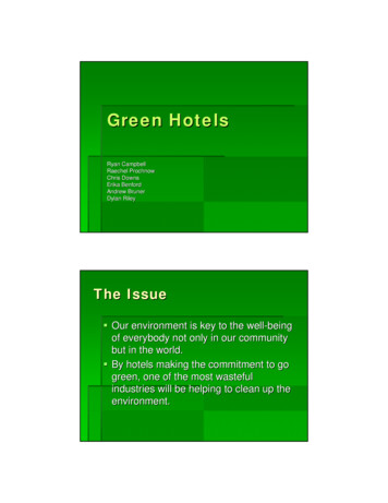 RTM 300 Green Hotels Sp08 - California State University, Northridge