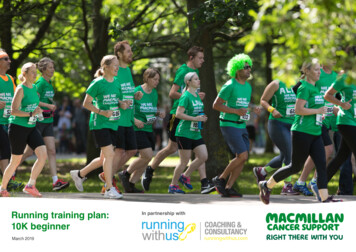 Running Training Plan: 10K Beginner - Macmillan Cancer Support