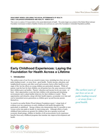 Early Childhood Experiences: Laying The Foundation For Health . - NMPHA