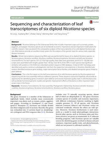 Sequencing And Characterization Of Leaf Transcriptomes Of Six Diploid .