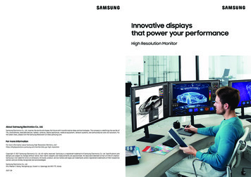 Innovative Displays That Power Your Performance - Samsung Display Solutions