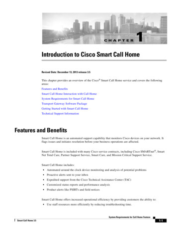 Introduction To Cisco Smart Call Home