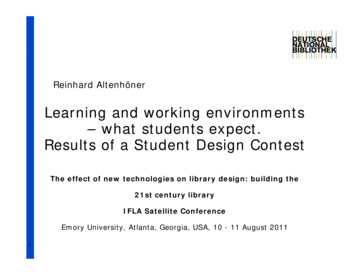 Learninggg And Working Environments - What Students Expect. Results Of .