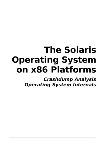 The Solaris Operating System On X86 Platforms