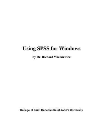 Using SPSS For Windows