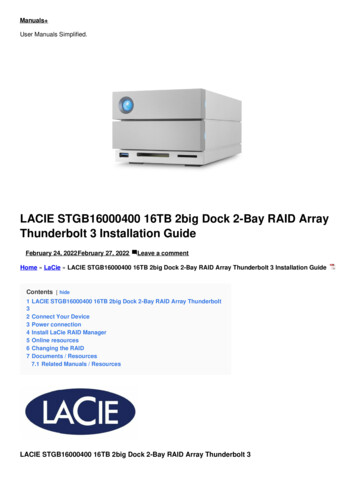 LACIE STGB16000400 16TB 2big Dock 2-Bay RAID Array Thunderbolt 3 .