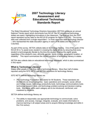 2007 Technology Literacy Assessment And Educational Technology . - SETDA