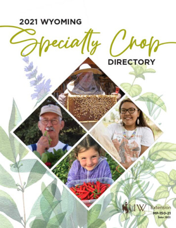 2021 Wyoming Specialty Crop Directory - University Of Wyoming