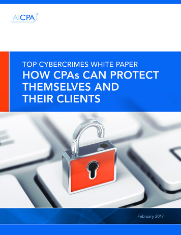TOP CYBERCRIMES WHITE PAPER HOW CPAs CAN PROTECT THEMSELVES AND THEIR .