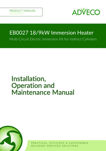 Installation Operation And Maintenance Manual - Adveco