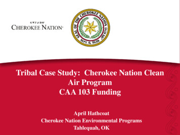 Tribal Case Study: Cherokee Nation Clean Air Program CAA 103 Funding