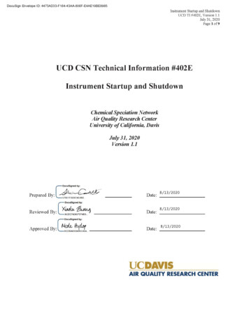 Instrument Startup And Shutdown UCD TI #402E, Version 1.1 July 31, 2020