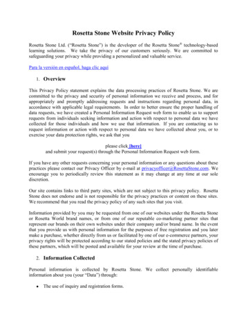 Rosetta Stone Website Privacy Policy