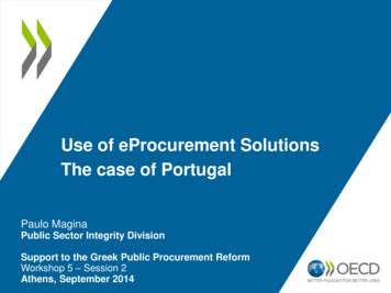 Use Of EProcurement Solutions The Case Of Portugal