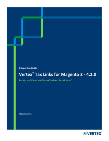 Vertex Tax Links For Magento 2 Integration Guide - 4.2