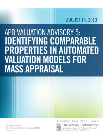 Apb Valuation Advisory 5: Identifying Comparable Properties In .