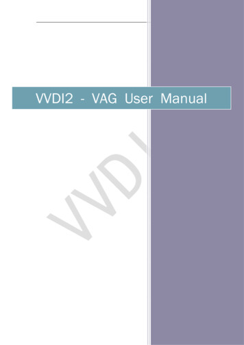 VVDI2 - VAG User Manual - VVDIshop