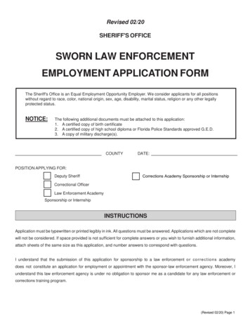 Sworn Law Enforcement Employment Application Form