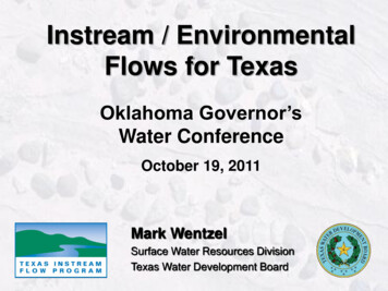 Instream / Environmental Flows For Texas - Oklahoma