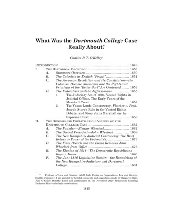 What Was The Dartmouth College Case Really About? - Vanderbilt Law Review