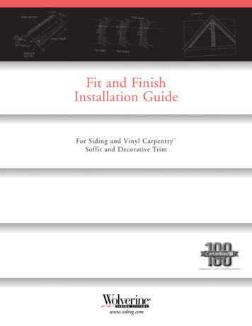 Fit And Finish Installation Guide - APM Building Materials