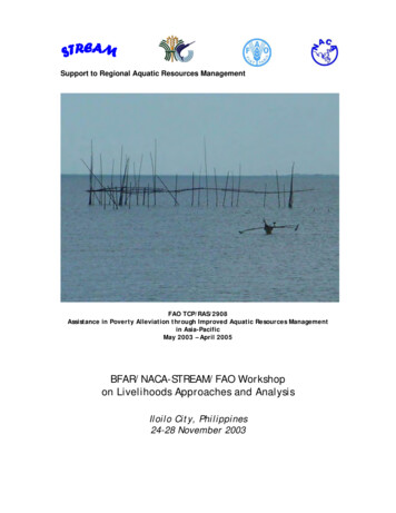 BFAR/NACA-STREAM/FAO Workshop On Livelihoods Approaches And . - AquaDocs