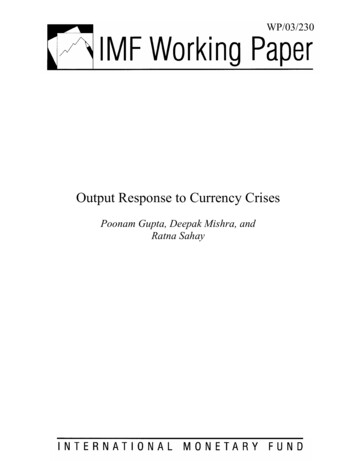 Output Response To Currency Crises - International Monetary Fund
