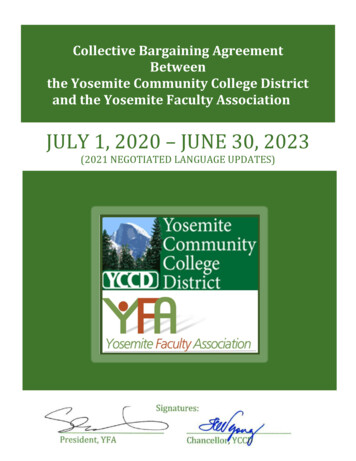 Collective Bargaining Agreement - Yosemite