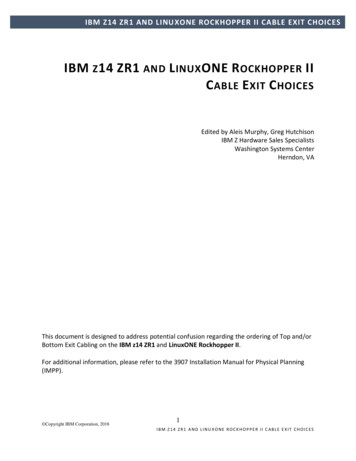 IBM Z14 ZR1 And LinuxONE Rockhopper II Cable Exit Choices