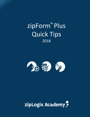 ZipForm Plus Quick Tips - ZipLogix