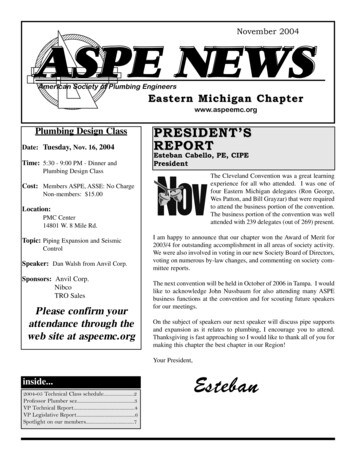 American Society Of Plumbing Engineers Eastern Michigan Chapter - ASPE