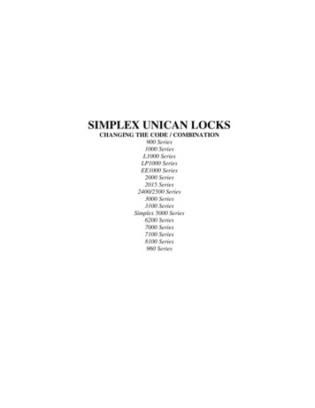 SIMPLEX UNICAN LOCKS - SOPL Home Page