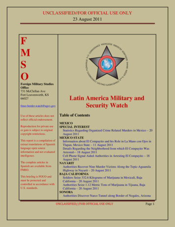 Latin America Military And Security Watch - WikiLeaks