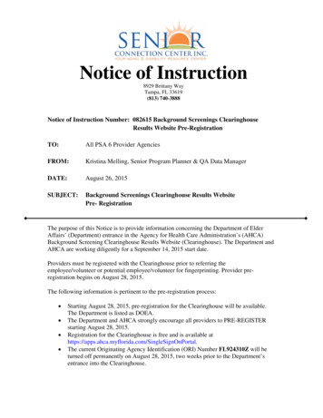Notice Of Instruction - SeniorConnectionCenter 