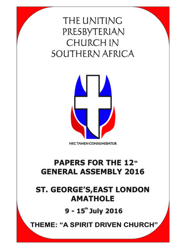 The Uniting Presbyterian Church In Southern Africa